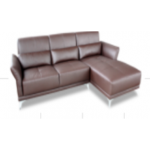  SOFA SET WITH METAL LEGS AND HALF THIN LEATHER