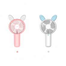 Rechargeable Hand-held Mini Fan with Adorable Animal Ear and Foldable Kickstand